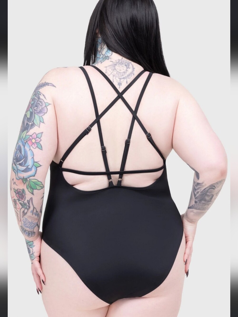 Killstar Black Lace-Up One Piece Swimsuit - Picture 9 of 9
